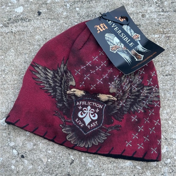 Affliction NWT Reversible Beanie Y2K Fashion’ - Picture 1 of 5